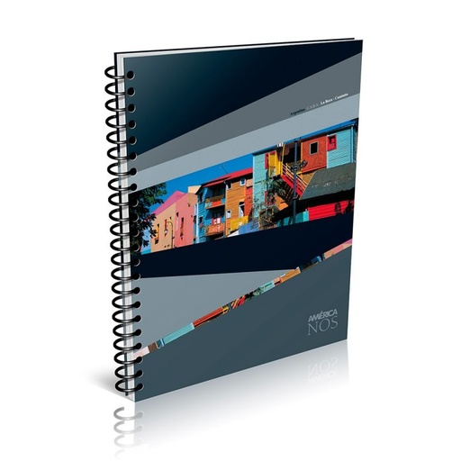 [AMER29780CU] Cuaderno espiralado América Nos tapa semirígida, 22 x 29cm. 80 hojas cuadriculadas