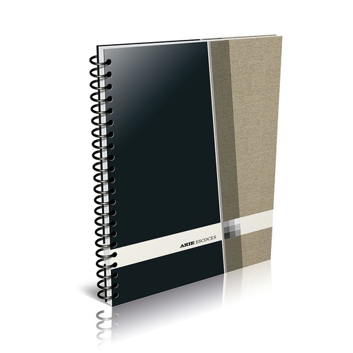 [ARTE29ESC80R] Cuaderno espiralado Arte Escocés tapa semirígida, 22 x 29cm. 80 hojas rayadas