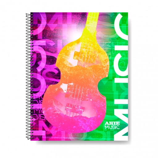 [ARTESRMUSIC] Cuaderno espiralado Arte Music tapa semirígida, 21 x 29,7cm. 80 hojas rayadas