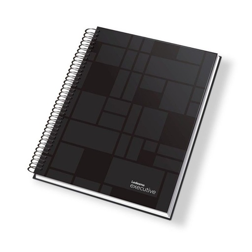 [EXEC1621NEGC] Cuaderno espiralado Executive tapa de polipropileno negro, 16 x 21cm. 120 hojas cuadriculadas