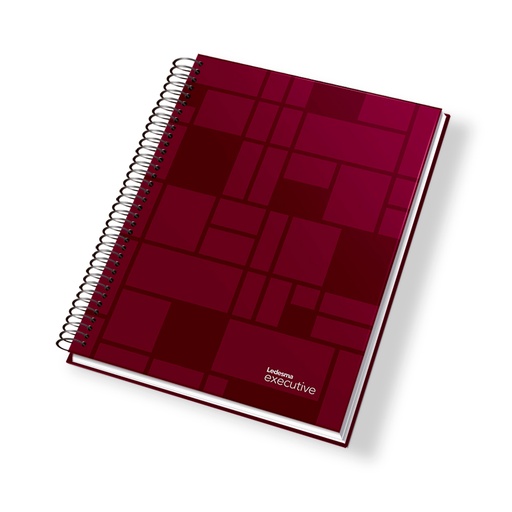 [EXEC297BOCU] Cuaderno espiralado Executive tapa de polipropileno bordó, 22 x 29cm. 84 hojas cuadriculadas