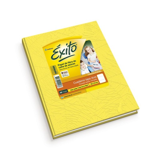 [EXITO1AMA48R] Cuaderno Araña Éxito tapa dura amarillo, 16 x 21cm. 48 hojas rayadas