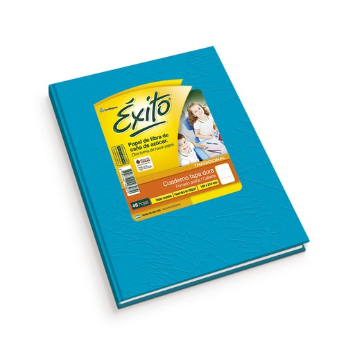 [EXITO1CEL48R] Cuaderno Araña Éxito tapa dura celeste, 16 x 21cm. 48 hojas rayadas
