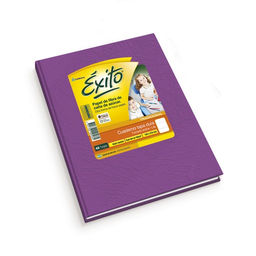 [EXITO1LIL48R] Cuaderno Araña Éxito tapa dura lila, 16 x 21cm. 48 hojas rayadas