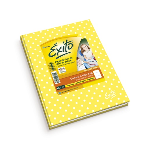 [EXITO1LUNAMA] Cuaderno Lunares Éxito tapa dura amarillo, 16 x 21cm. 48 hojas rayadas