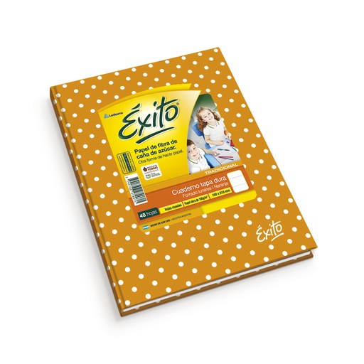 [EXITO1LUNNAR] Cuaderno Lunares Éxito tapa dura naranja, 16 x 21cm. 48 hojas rayadas