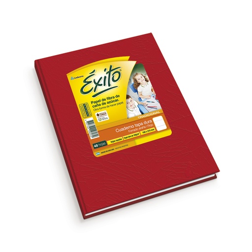 [EXITO1ROJ48R] Cuaderno Araña Éxito tapa dura rojo, 16 x 21cm. 48 hojas rayadas