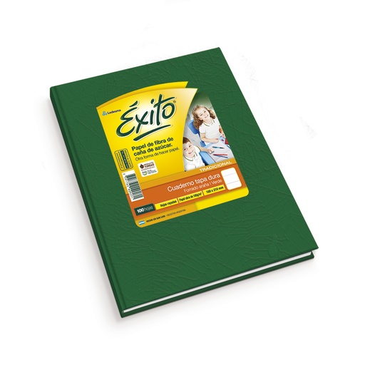 [EXITO1VE100R] Cuaderno Araña Éxito tapa dura verde, 16 x 21cm. 100 hojas rayadas