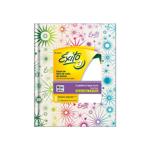 [EXITO3TCLISO] Cuaderno Éxito E3 tapa dura, 19 x 24cm. 48 hojas lisas