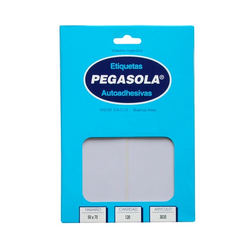[PEGASOL50X75] Etiquetas Pegasola 5.0 x 7.5cm. caja de 120 etiquetas