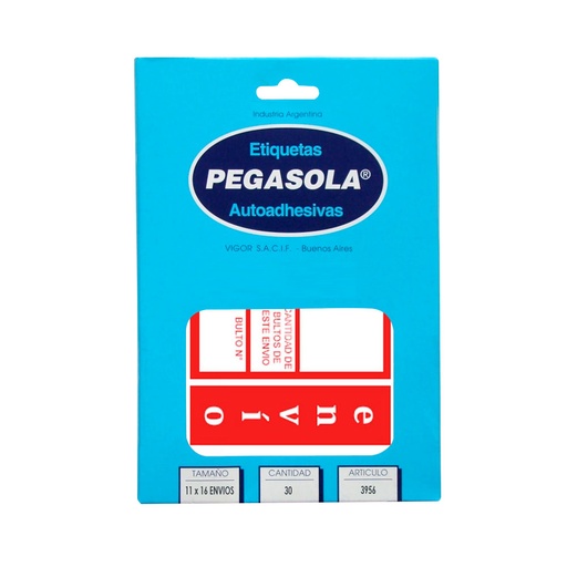 [PEGASOLENVIO] Etiquetas Pegasola Envíos 11 x 16cm. caja de 30 etiquetas