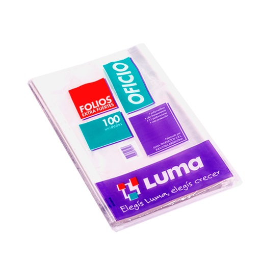 [LUMAEXFOF70M] Folios Oficio PPP Luma Extra Fuerte 70 micrones pack x 100