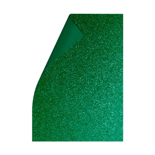 [GOMAGLIVER10] Goma Eva Glitter verde, 40 x 60cm. pack de 10 unidades