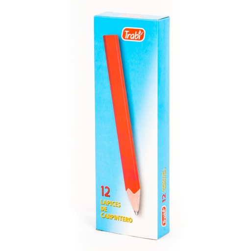 [TRABILACAR12] Lápiz de carpintero Trabi, caja de 12 unidades