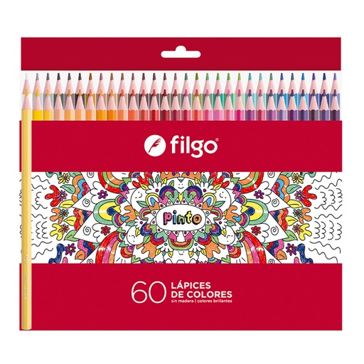 [FILGOPINT60SUR] Lápices de colores Filgo Cole largos, caja de 60 colores