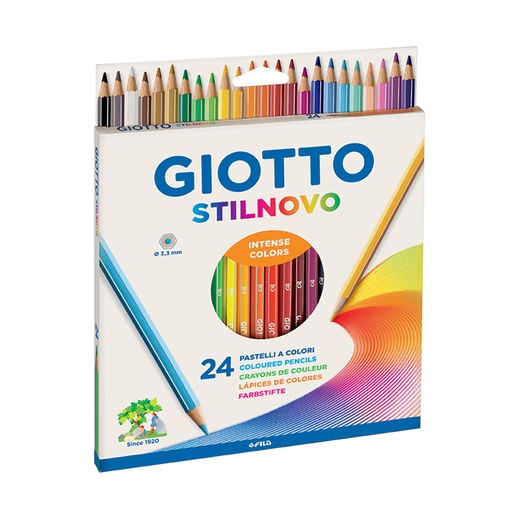 [GIOTTOSTI24L] Lápices de colores Giotto Stilnovo largas hexagonales, de 24 colores