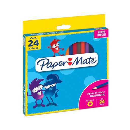 [PAPERPINTX24] Lápices de colores Paper Mate largos, 24 colores