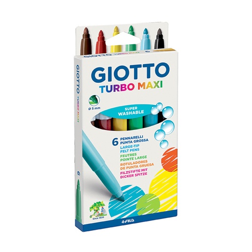 [GIOTTOTURM6] Marcador Giotto Turbo Maxi, de 6 colores