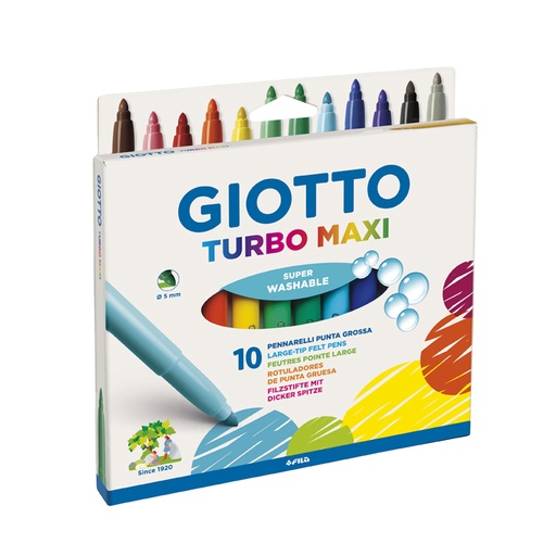 [GIOTTOTURM7] Marcador Giotto Turbo Maxi, de 10 colores