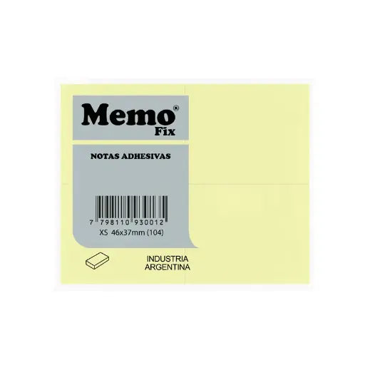 [MEMOFIXXS100] Notas Autoadhesivas MemoFix, 37 x 46mm. pack de 4 blocks de 100 hojas