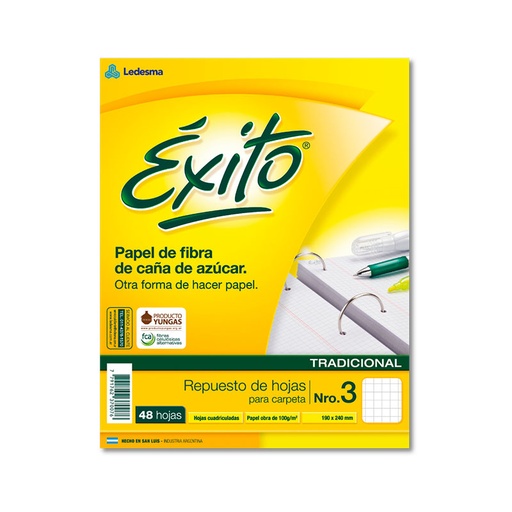 [EXITOREP48C] Repuesto Éxito, 48 hojas cuadriculadas
