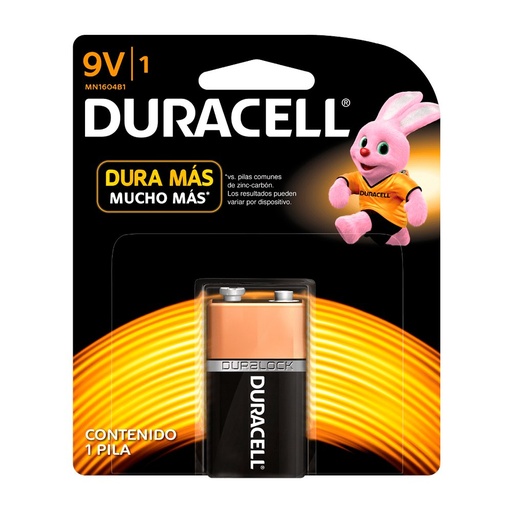 [DURACELL9V] Batería 9 Volts Duracell, blister por unidad