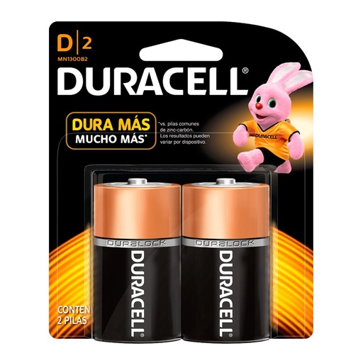 [DURACELLDX2] Pilas D (grande) Duracell, blister de 2 unidades