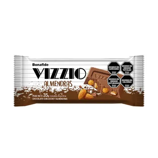 [VIZZIO20X35G] Chocolate c/almendras Vizzio Bonafide, 35g. caja de 20 unidades