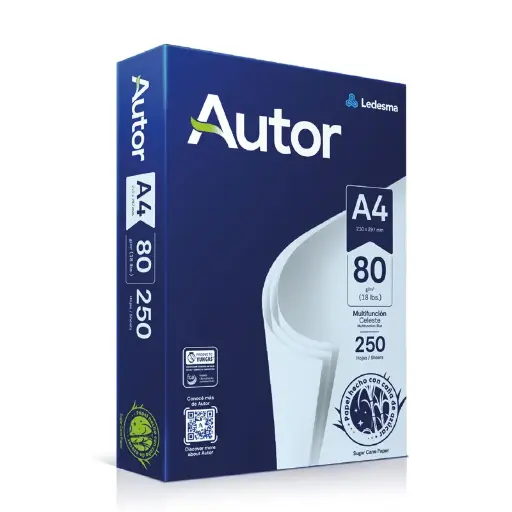 [AUTORA4CEL80] Resma Autor A4 celeste, 80g.