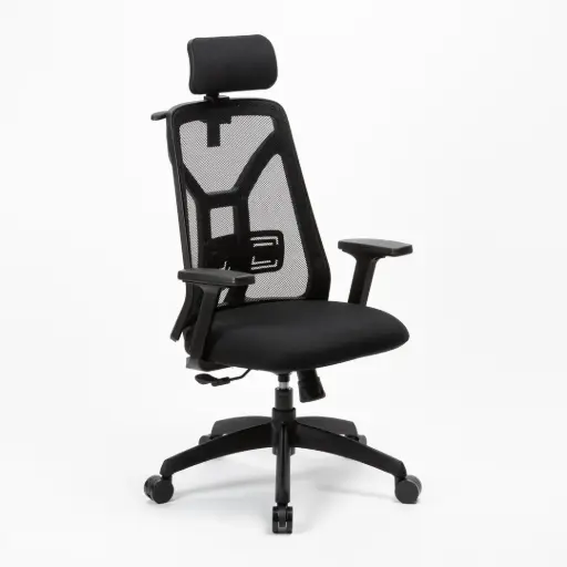 [TOKIOBRCABPER] Sillón Ergonómico c/brazos + cabezal + Perchero Synchro negro Tokio 