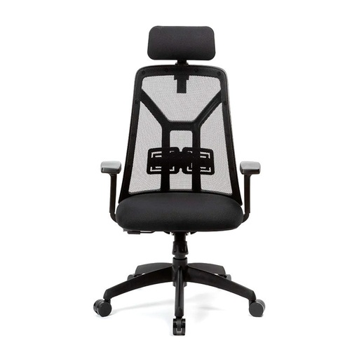 [TOKIONEGRA] Sillón Ergonómico con brazos Tokio Synchro negro, con Cabezal y Perchero