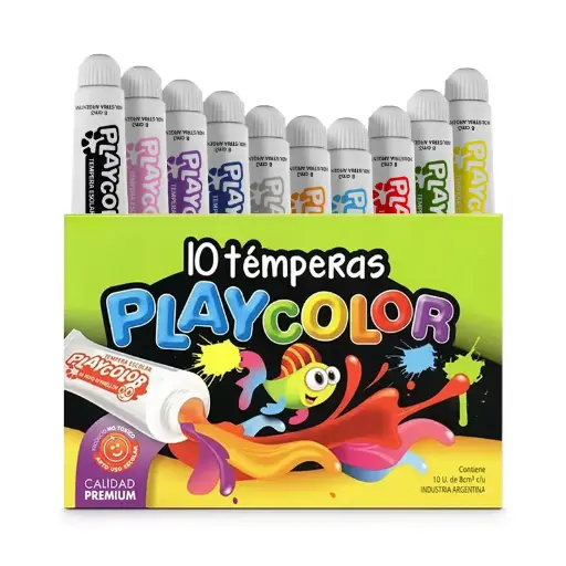 [PLAYTEM10SUR] Témpera Playcolor, 8cc. caja de 10 Colores