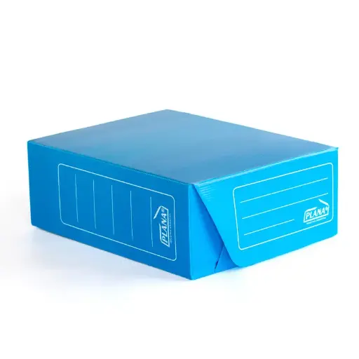 [CAJPLAOF12CE] Caja Archivo plástica 12 Plana, celeste Oficio , 36 x 25 x 12cm. 400g.