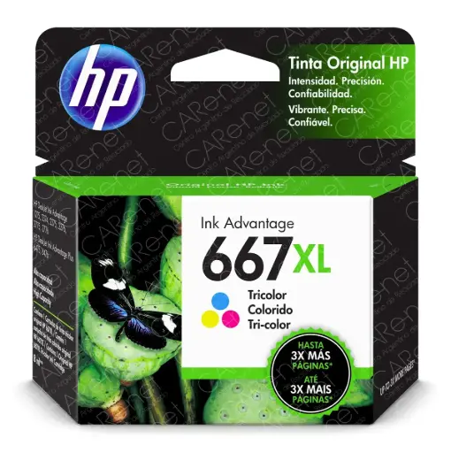 [HPCAR667XLC] CARTUCHO ORIGINAL HP 3YM80AL #667XL Tri 