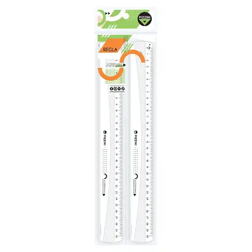 [PIZ171230X10] Regla acrílica Pizzini 1712, 30cm. pack de 10 unidades
