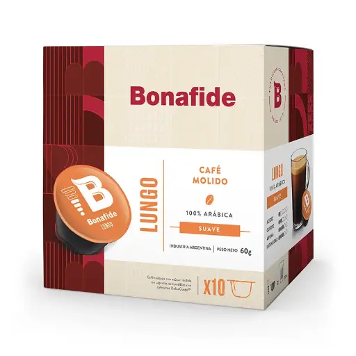 [BONACAPLUNGDG] Cápsulas Bonafide Lungo compatibles con Dolce Gusto, 10 unidades de 6 g.