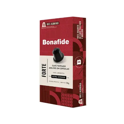 [BONAFCAPFORTENP] Cápsulas Bonafide Forte compatibles con Nespresso, 10 unidades de 5g.