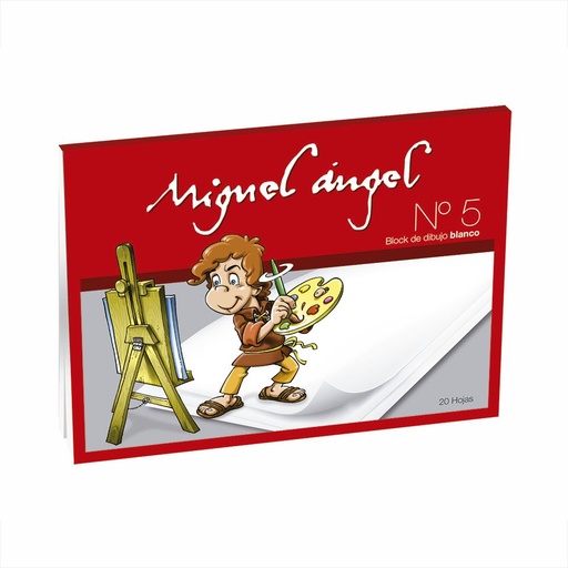 [MANGELBKBLA6] Block de dibujo Miguel Angel N°6, 20 hojas lisas blancas